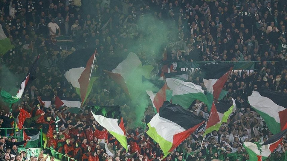 Celtic maçında yasağa rağmen Filistin bayraklarının açılması bekleniyor